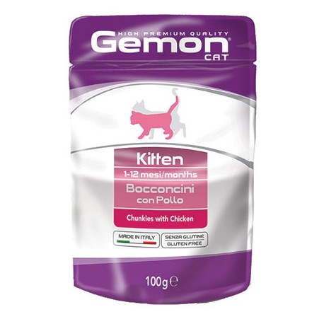 GEMON BUSTE CAT KITTEN POLLO 100GR